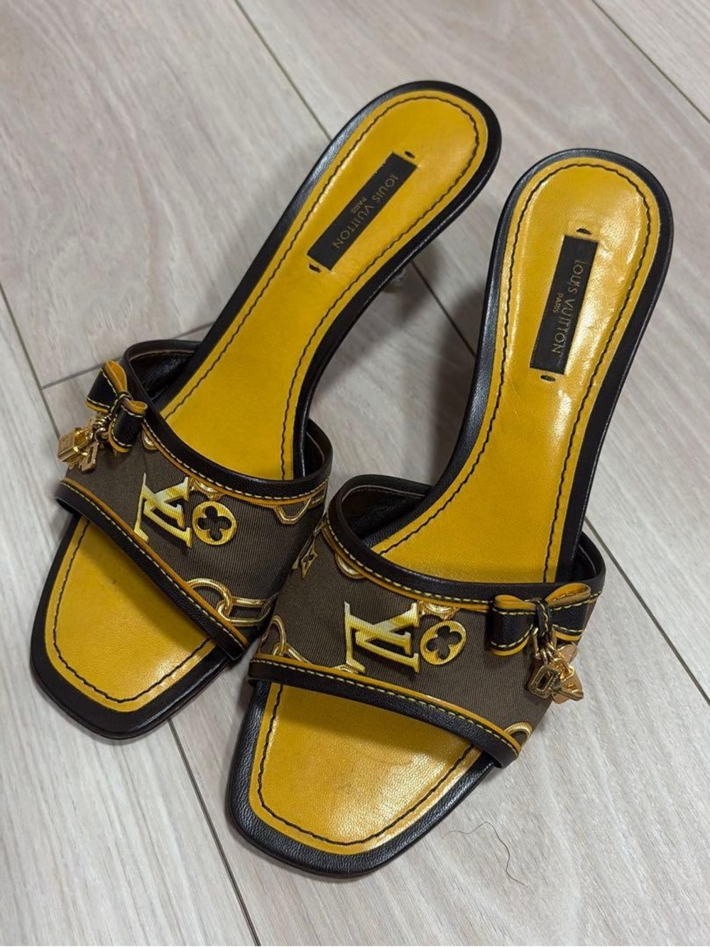 Y2K Louis Vuitton Denim Sandals Brown 37